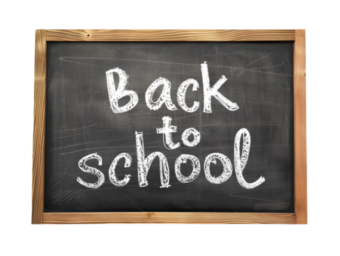 Back to school blackboard isolated on transparent background