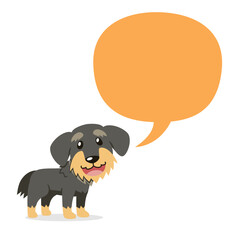 Vector cartoon character cute dog with speech bubble for design.