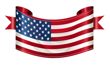 Fototapeta premium 4th of July banner, isolated on solid white background, PNG di-cut style, realistic photo style, object as model