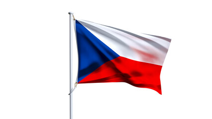 Waving flag of czech republic isolated on transparent background.