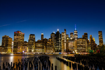 New York Skyline &ndash; Manhattan bei Sonnenuntergang von Brooklyn aus fotografiert