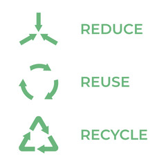 Racycling icons. Vector illustration. Environment, reduce, reuse, recycle icon set, shape. Social issues, protect ecology concept.