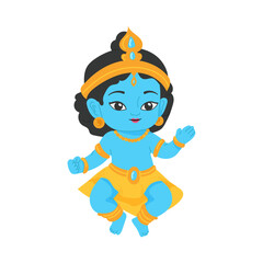Happy Krishna Janmashtani vector illustration