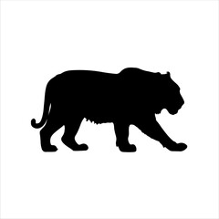 Japanese tiger silhouette isolated on white background. Tiger icon vector illustration design. 