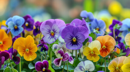 Viola Flower in garden blooming