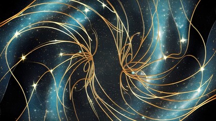 Elegant Golden Lines Star Christmas Background