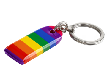 Pride keychain, isolated on solid white background, PNG di-cut style, realistic photo style, object as model