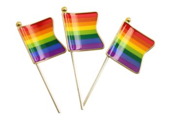 Pride pins, isolated on solid white background, PNG di-cut style, realistic photo style, object as model