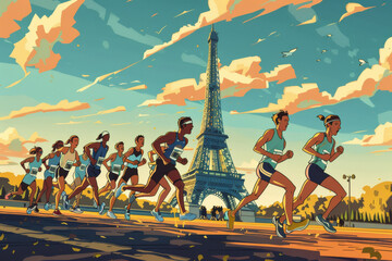 Obraz premium Burst of Energy at the Eiffel Tower