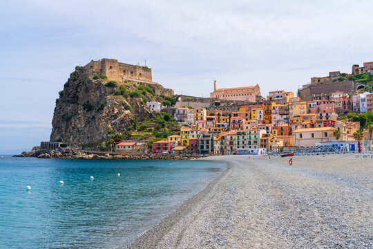 View of the beautiful seaside village Scilla in Calabria, Italy.