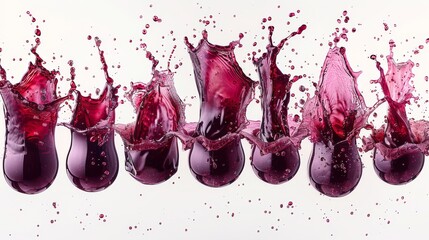 Delicious red wine splash isolated on a transparent background. 