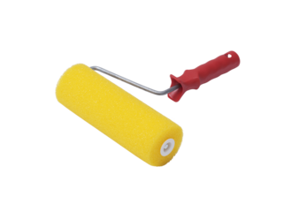 Professional paint roller on white background