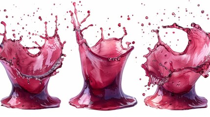 Delicious red wine splash isolated on a transparent background. 