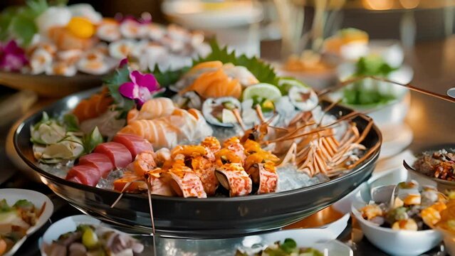 At the eighth brunch guests can indulge in a seafood extravaganza featuring dishes from all around the world including sushi ceviche and lobster.