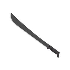latin machete flat design illustration isolated on white background. cutlass, a large curved knife with a broad blade, vector illustration.