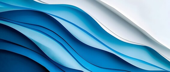 Obraz premium Visually Captivating Blue and White Paper Craft Layers Forming a Striking Abstract Backdrop