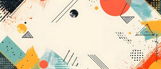 Visually Dynamic Geometric Composition with Captivating Shapes and Minimalist Design Elements for Promotional Background