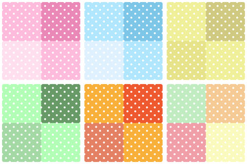 Simply Seamless polka dots scottish background pattern textile design for wallpaper, texture, printing, clothing. Vector collection set.
