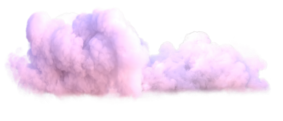 Cut out realistic pink clouds on transparent backgrounds