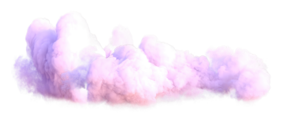 Cut out pink clouds on transparent backgrounds