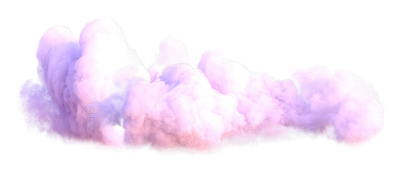 Cut out pink clouds on transparent backgrounds