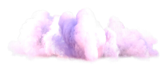 Fototapeta premium Pink clouds on transparent backgrounds, realistic cloud 3d clipart