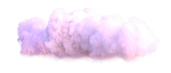 Pink cloud on transparent background, 3d rendering