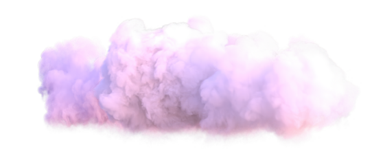 Pink cloud on transparent background, 3d rendering
