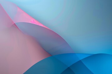 Beautiful background with soft blue and pink colors, abstract geometric shapes and curved lines