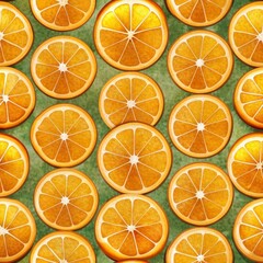 Obraz premium Orange slice in seamless pattern