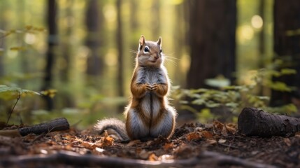 Chipmunk sitting and meditating.