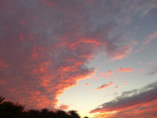 red sunset sky