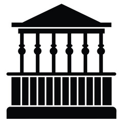 Balcony icon black vector on white background