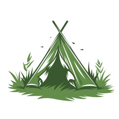 Vector illustration of a camping tent icon.