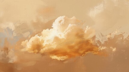 Large, textured cloud with a golden, amber color palette, set against a background