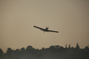 Air Tractor AT-802 Fire fighting Aircraft puts out a forest fire
