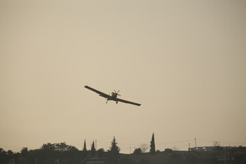 Air Tractor AT-802 Fire fighting Aircraft puts out a forest fire
