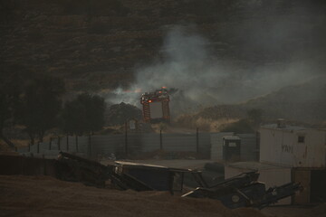 Forest fire and smoke in Jerusalem Israel
