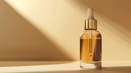 A luxurious skincare serum bottle with a dropper