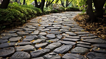 Illustrate a pebbled stone texture with natural gray tones for a garden path