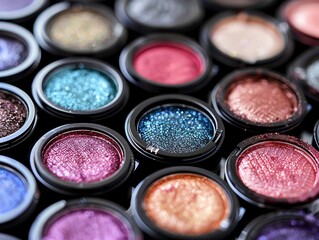 Naklejka premium A set of eyeshadow singles with vibrant shades