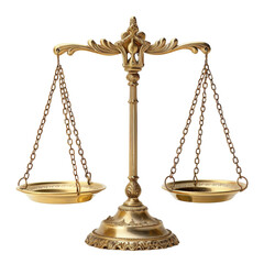 Antique brass scale with ornamental details