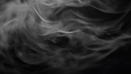 Naklejka premium Black Background with Ash Smoke. Dark Background Screen Backdrop for any kind of graphic work. black background into a dynamic and visually stimulating piece