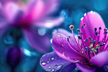 Generative AI The beauty of floral close-up, Beautiful view of sparkling blooming flowers close-up, the beautiful flowers close-up, The beauty of flowers blooming flowers in close view, closeup floral