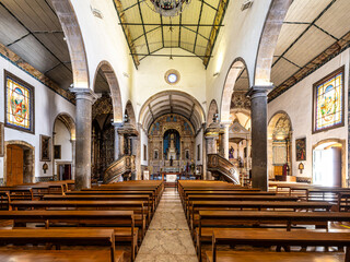 Interior of Sao Pedro church, Igreja de Sao Pedro in Faro, Portugal.