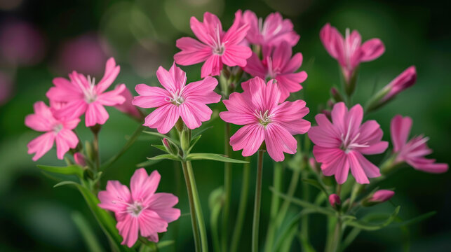 Lychnis sieboldii flowers blooming