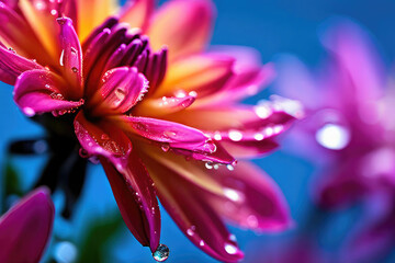 Fototapeta premium Generative AI The beauty of floral close-up, Beautiful view of sparkling blooming flowers close-up, the beautiful flowers close-up, The beauty of flowers blooming flowers in close view, closeup floral