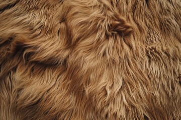 Close up of genuine light brown goat fur texture.