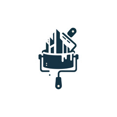 painting logo, house painting logo, painting service logo, paint brush logo