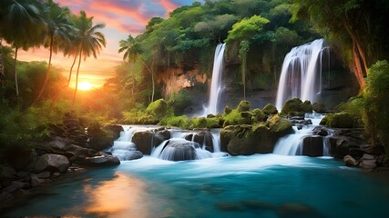 Unveil the hidden charm of a tropical waterfall